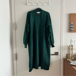 Green Open Front Cardigan